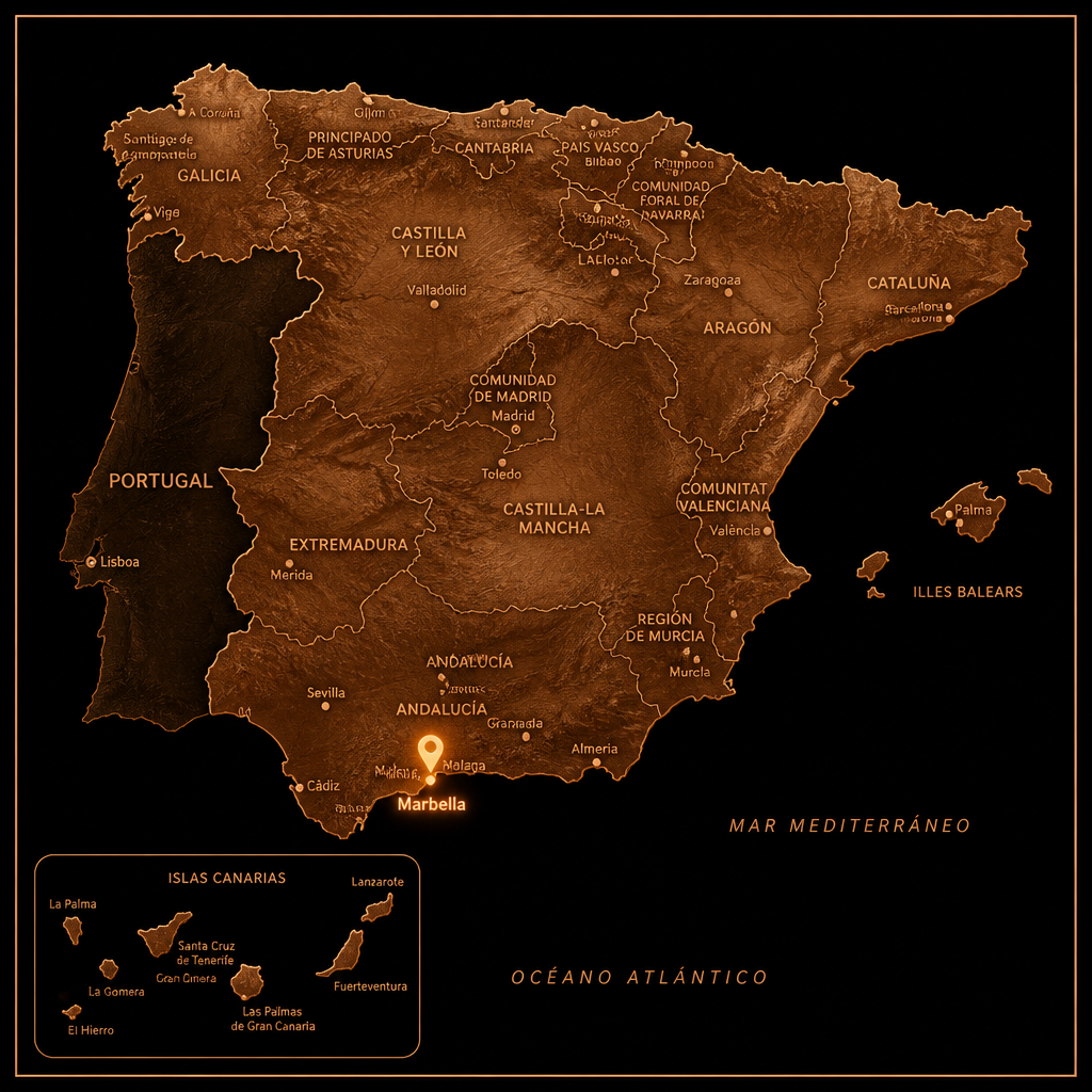 Mapa de España — Marbella, Costa del Sol